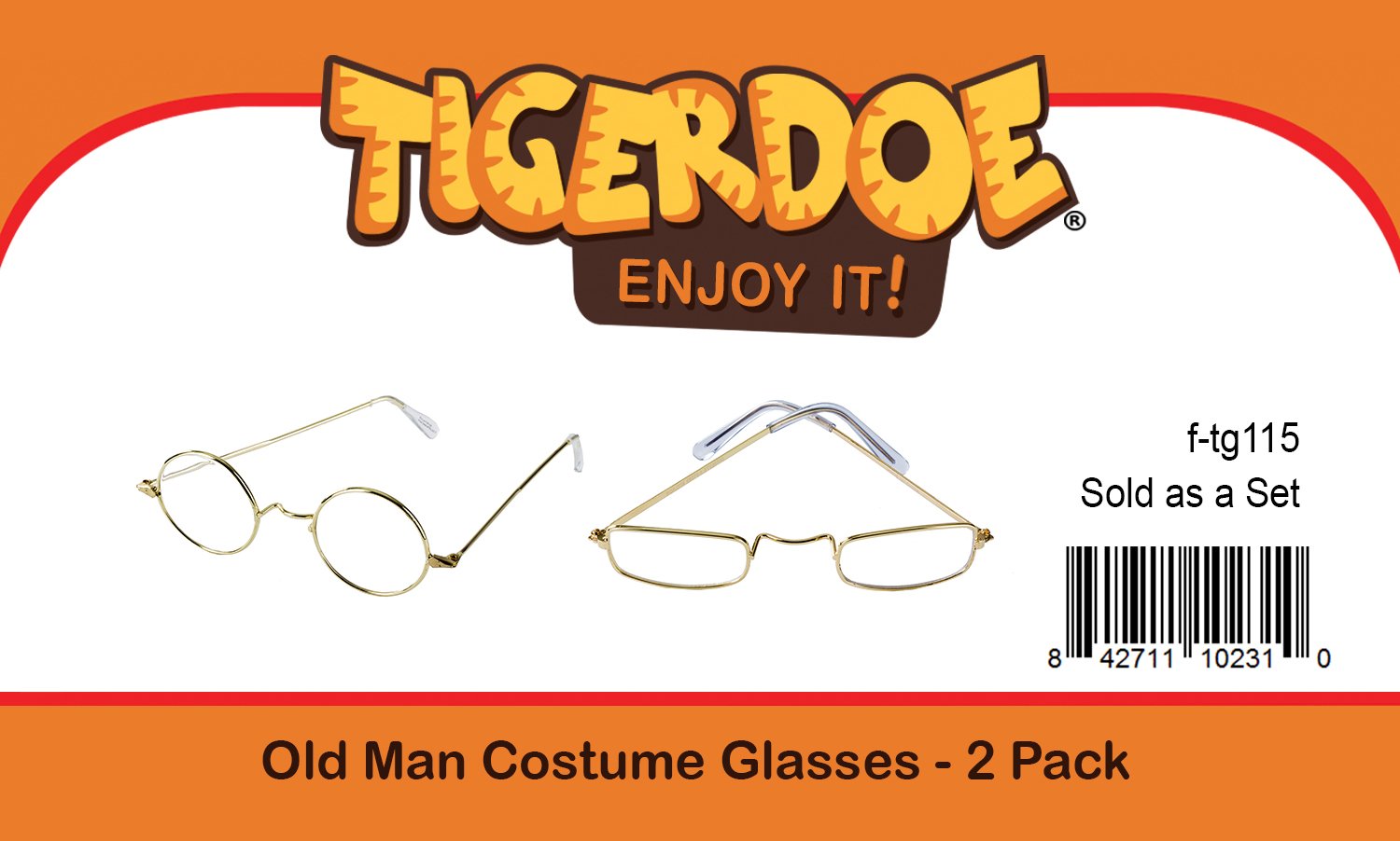 RONHAN Old Man Costume Glasses - 2 Pack - Granny Glasses - Grandpa Glasses - Santa Glasses - Costume Fake Glasses by Tigerdoe