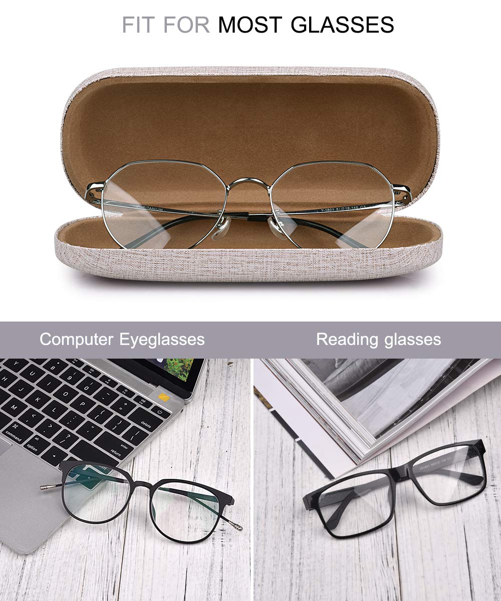 RONHAN Hard Shell Clamshell Eyeglasses Case, 3 Piece Unisex Portable Glasses Protection Case