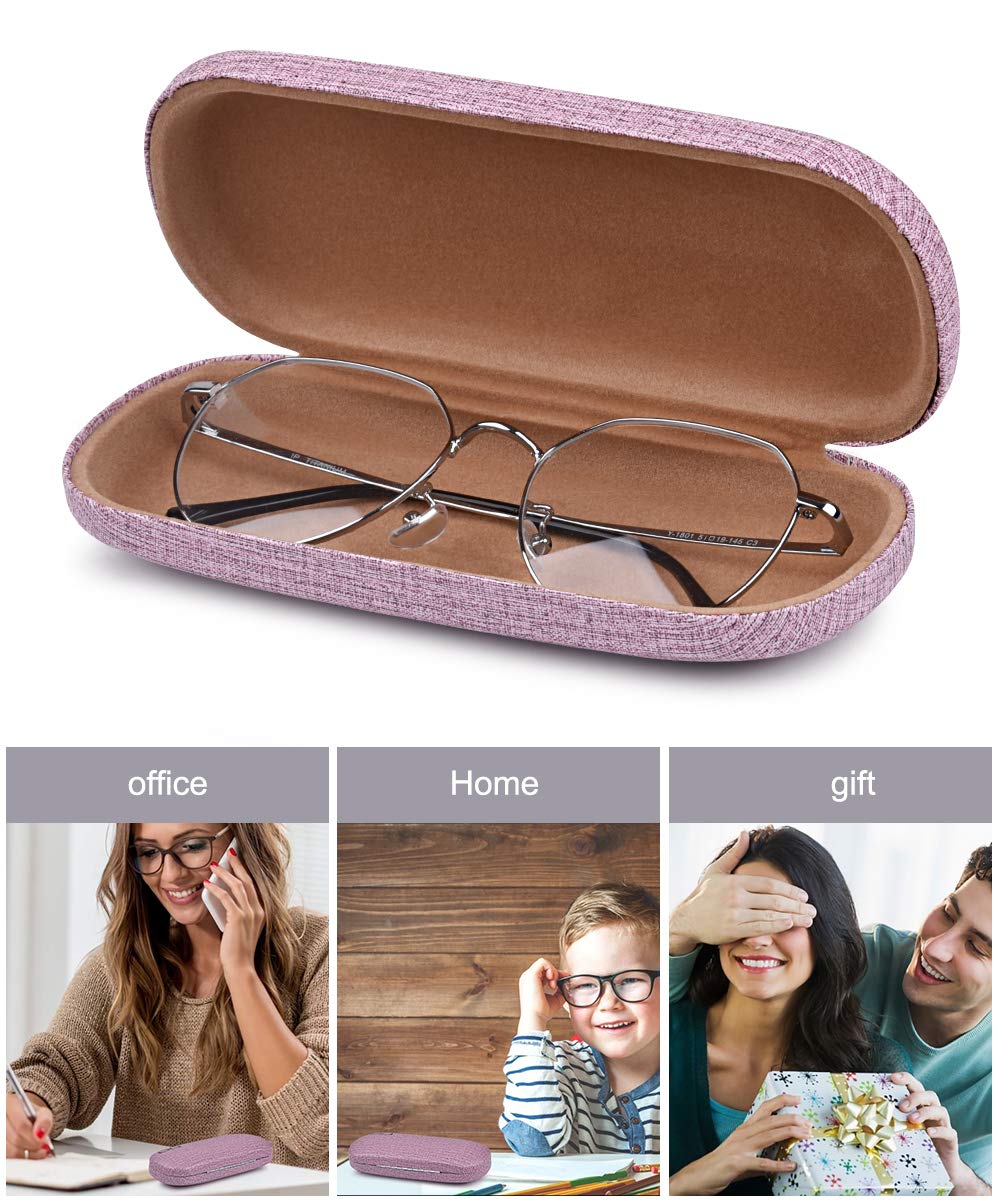 RONHAN Hard Shell Clamshell Eyeglasses Case, 3 Piece Unisex Portable Glasses Protection Case