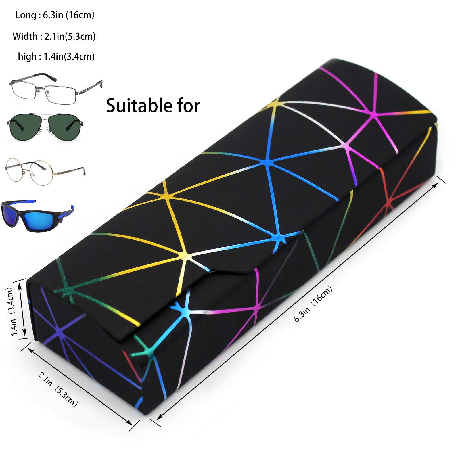 RONHAN lattice dazzling glasses case,Portable protective case for glasses，Fashion glasses rigid cover,unisex