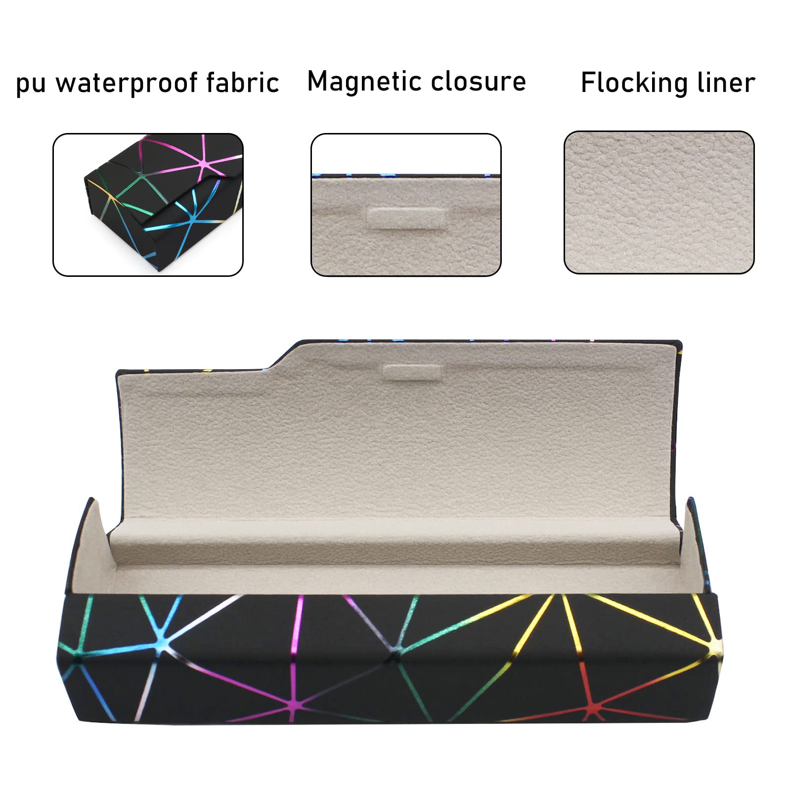 RONHAN lattice dazzling glasses case,Portable protective case for glasses，Fashion glasses rigid cover,unisex