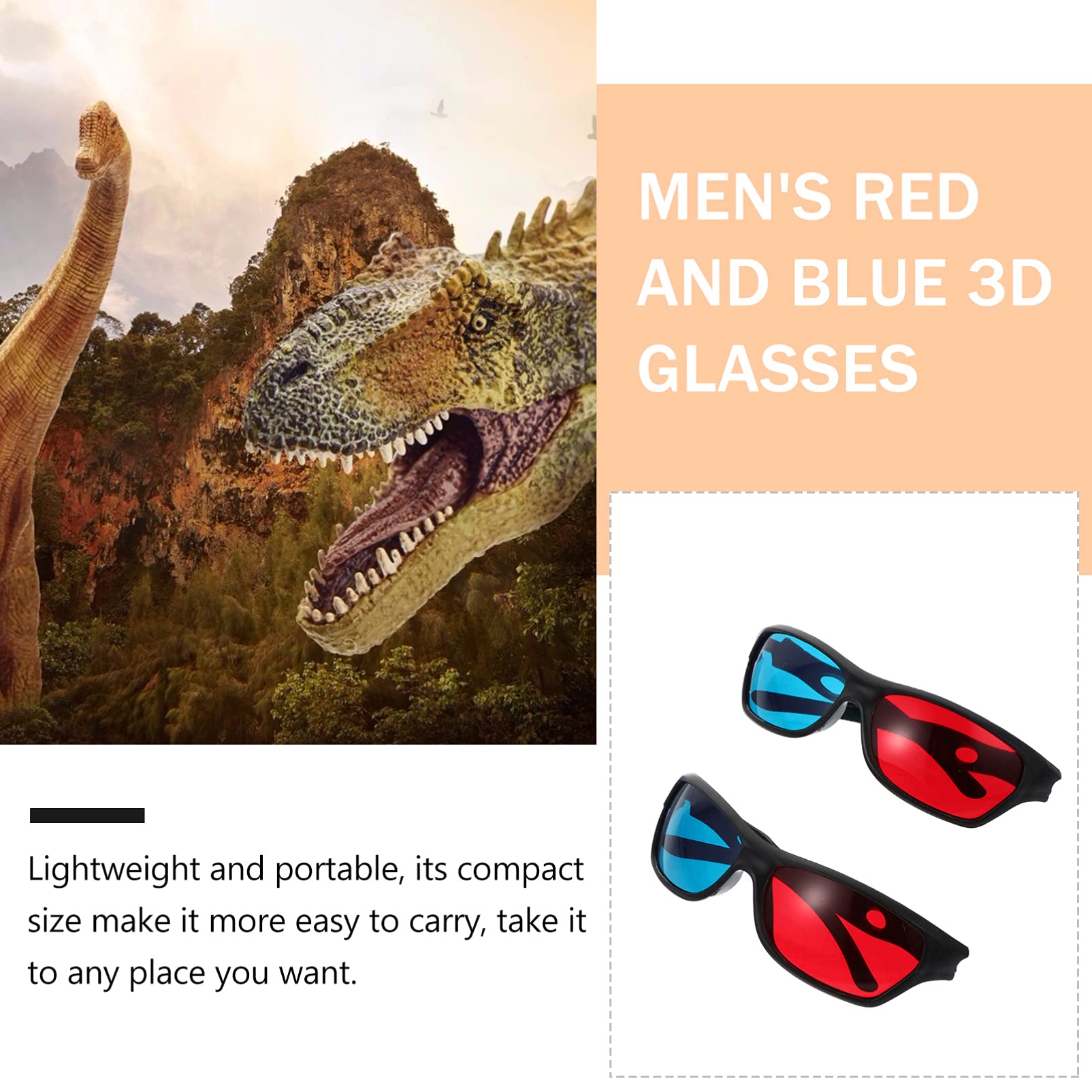 RONHAN 10pcs 3D Glasses for TV Movie Cyan Red Blue 3 Dimensional Glasses for Anaglyph Stereoscopic Movie Comic Book Photo Projector Computer Screen Game