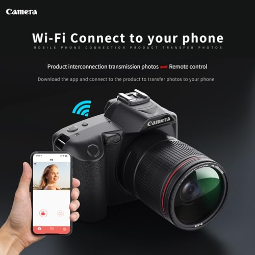 RONHAN Camera, D5 F=2.7 2.95mm 4K 64MP 16X Zoom Digital Camera HD Night Vision, 62mm Macro Lens 120° Wide Angle Video Camera with Fill Light & Microphone, WiFi Interconnection