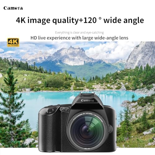 RONHAN Camera, D5 F=2.7 2.95mm 4K 64MP 16X Zoom Digital Camera HD Night Vision, 62mm Macro Lens 120° Wide Angle Video Camera with Fill Light & Microphone, WiFi Interconnection